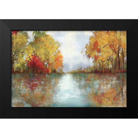 Forest Reflection Black Modern Wood Framed Art Print by PI Studio