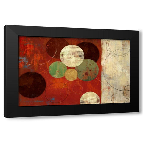 Round and Round Black Modern Wood Framed Art Print with Double Matting by PI Studio