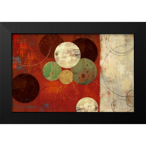 Round and Round Black Modern Wood Framed Art Print by PI Studio