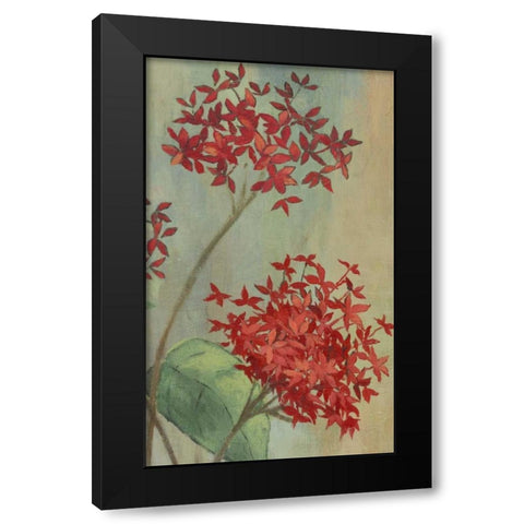 Summer Flowers II Black Modern Wood Framed Art Print with Double Matting by PI Studio