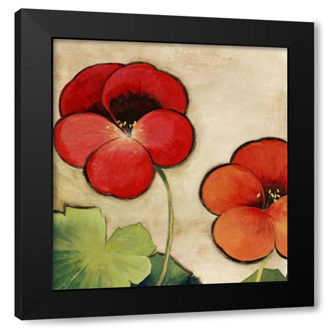 Tropical Brights Black Modern Wood Framed Art Print with Double Matting by PI Studio