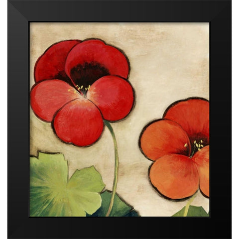 Tropical Brights Black Modern Wood Framed Art Print by PI Studio