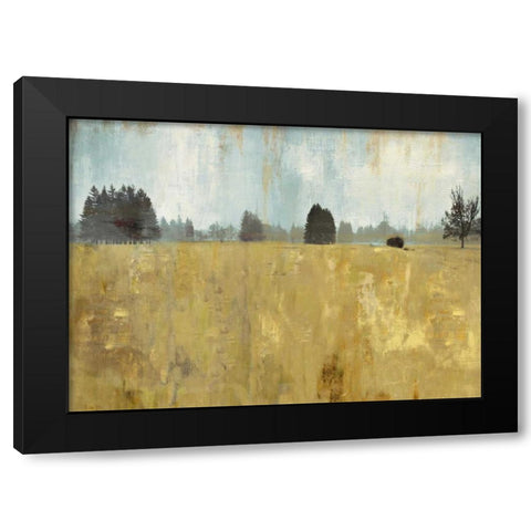 Golden Fields Black Modern Wood Framed Art Print with Double Matting by PI Studio