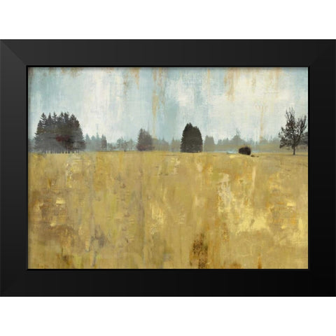 Golden Fields Black Modern Wood Framed Art Print by PI Studio