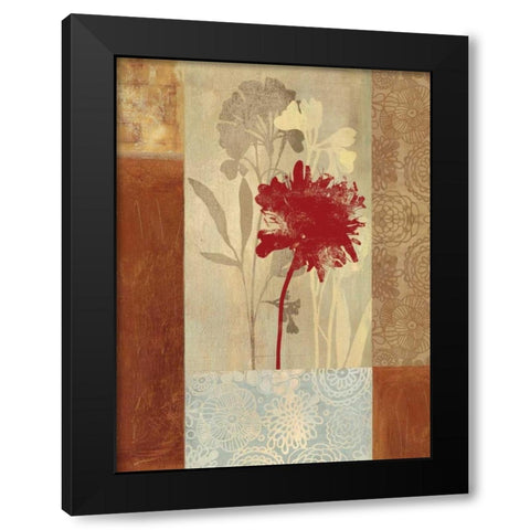 Garden Patchwork Black Modern Wood Framed Art Print with Double Matting by PI Studio