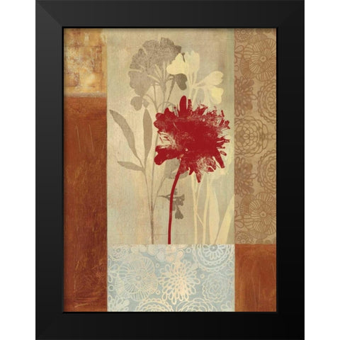 Garden Patchwork Black Modern Wood Framed Art Print by PI Studio