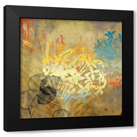 Wildflowers Black Modern Wood Framed Art Print with Double Matting by PI Studio