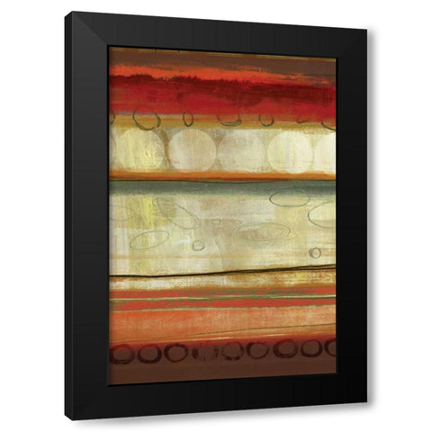 Oasis Circles Black Modern Wood Framed Art Print with Double Matting by PI Studio