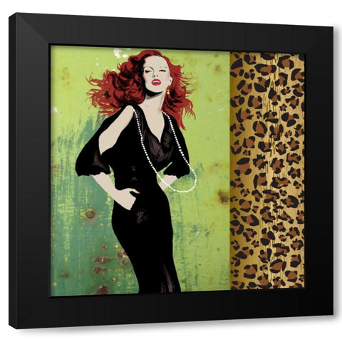 Vixen Black Modern Wood Framed Art Print with Double Matting by PI Studio