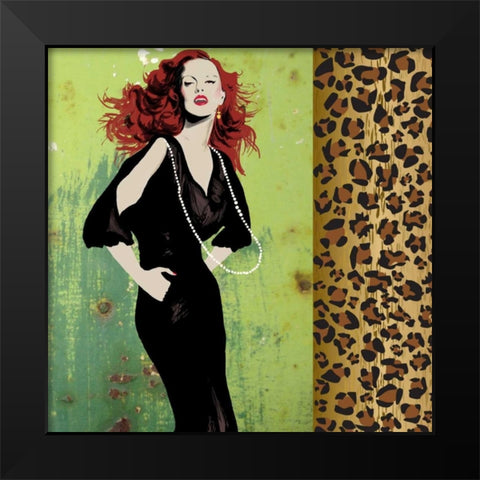 Vixen Black Modern Wood Framed Art Print by PI Studio