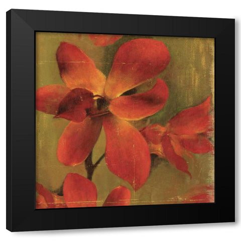 On Fire I Black Modern Wood Framed Art Print with Double Matting by PI Studio