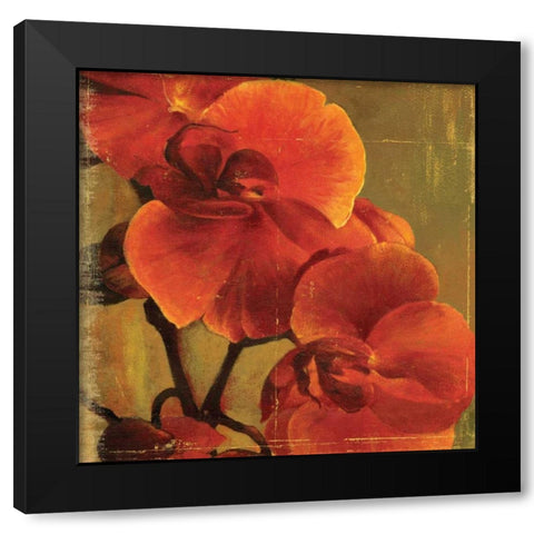 On Fire II Black Modern Wood Framed Art Print with Double Matting by PI Studio