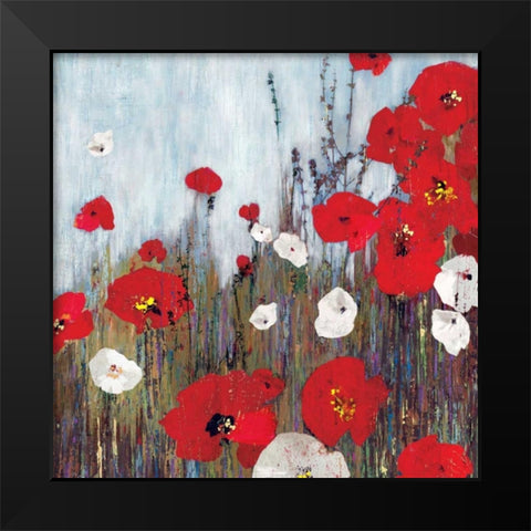 Passion Poppies II Black Modern Wood Framed Art Print by PI Studio