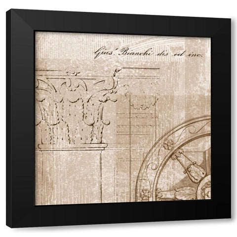 Romanesque II Black Modern Wood Framed Art Print with Double Matting by PI Studio