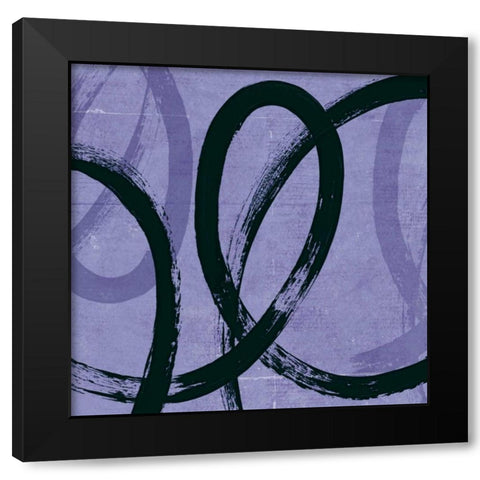 Loopy II Black Modern Wood Framed Art Print with Double Matting by PI Studio