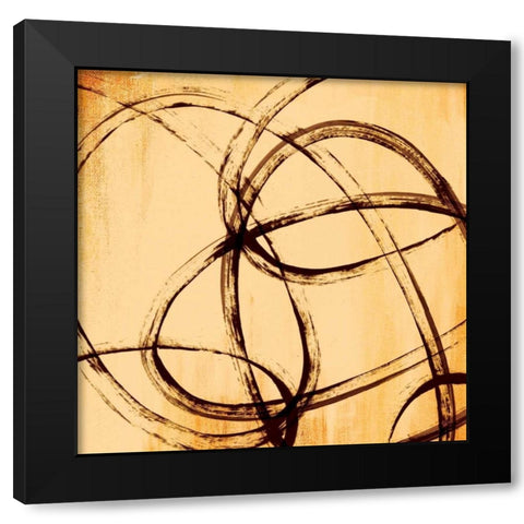 Loopy III Black Modern Wood Framed Art Print with Double Matting by PI Studio