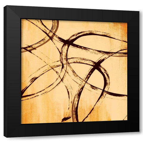 Loopy IV Black Modern Wood Framed Art Print with Double Matting by PI Studio