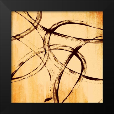 Loopy IV Black Modern Wood Framed Art Print by PI Studio