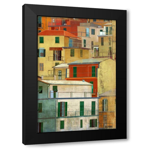 Manarola I Black Modern Wood Framed Art Print with Double Matting by PI Studio