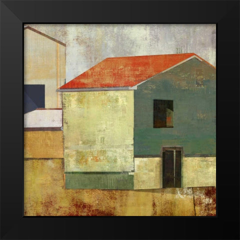 Abstract Construction II Black Modern Wood Framed Art Print by PI Studio