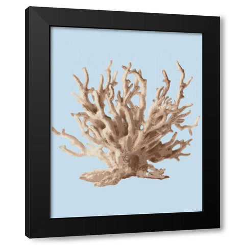 Coral II Black Modern Wood Framed Art Print with Double Matting by PI Studio