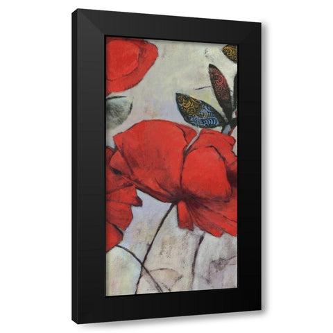 Red Poppy I Black Modern Wood Framed Art Print with Double Matting by PI Studio