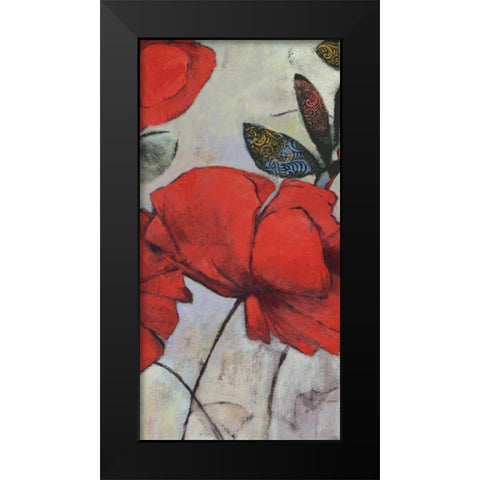 Red Poppy I Black Modern Wood Framed Art Print by PI Studio