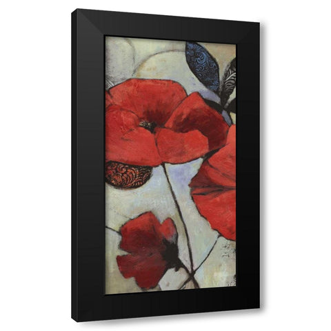 Red Poppy II Black Modern Wood Framed Art Print by PI Studio