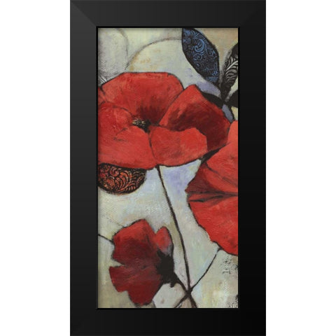 Red Poppy II Black Modern Wood Framed Art Print by PI Studio