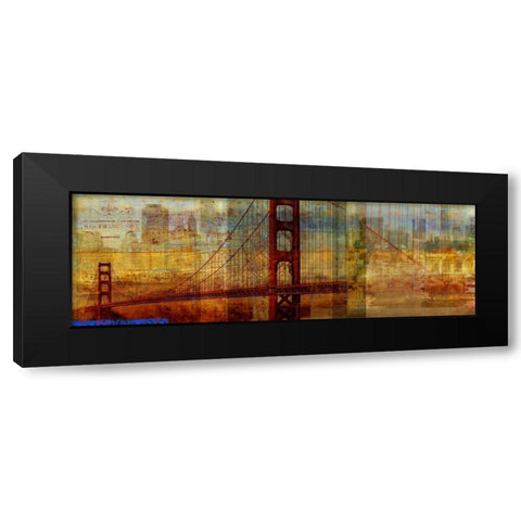 Sunset Bridge Black Modern Wood Framed Art Print with Double Matting by PI Studio