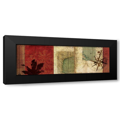 Travels I Black Modern Wood Framed Art Print with Double Matting by PI Studio