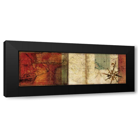 Travels II Black Modern Wood Framed Art Print with Double Matting by PI Studio