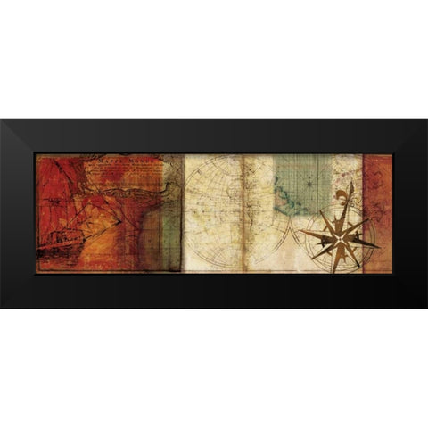 Travels II Black Modern Wood Framed Art Print by PI Studio