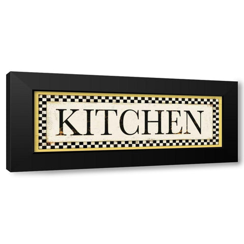 Kitchen Checks Black Modern Wood Framed Art Print with Double Matting by PI Studio