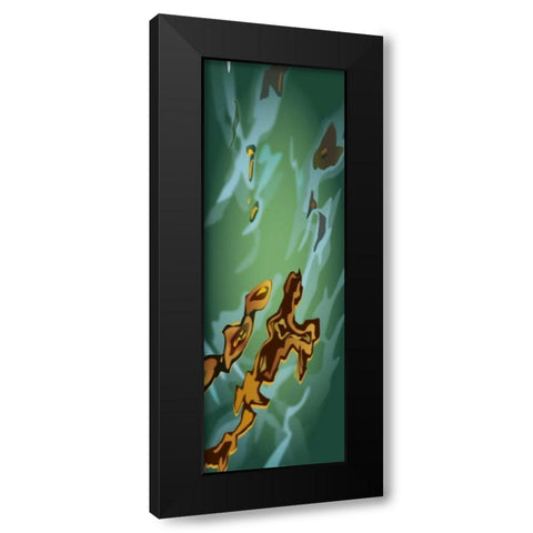 Liquid Gold Black Modern Wood Framed Art Print with Double Matting by PI Studio