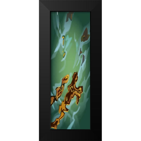 Liquid Gold Black Modern Wood Framed Art Print by PI Studio