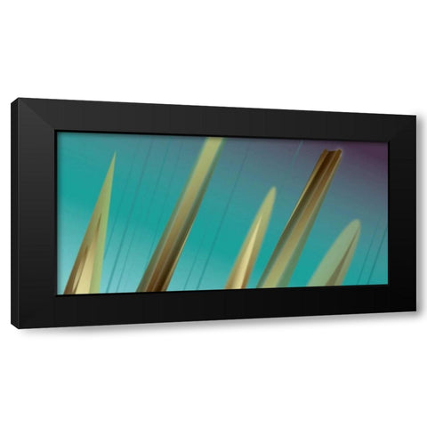 Shards Black Modern Wood Framed Art Print with Double Matting by PI Studio