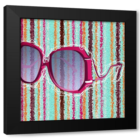 Wired Black Modern Wood Framed Art Print with Double Matting by PI Studio