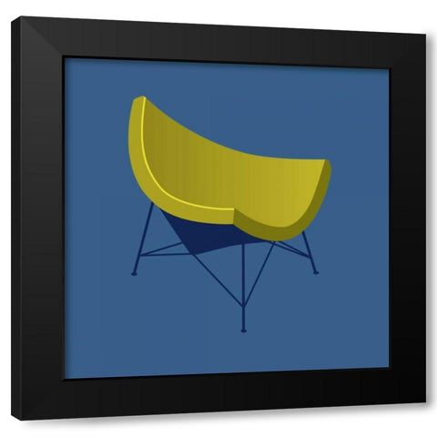 Mid Century Chair I Black Modern Wood Framed Art Print with Double Matting by PI Studio