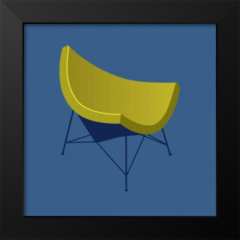 Mid Century Chair I Black Modern Wood Framed Art Print by PI Studio