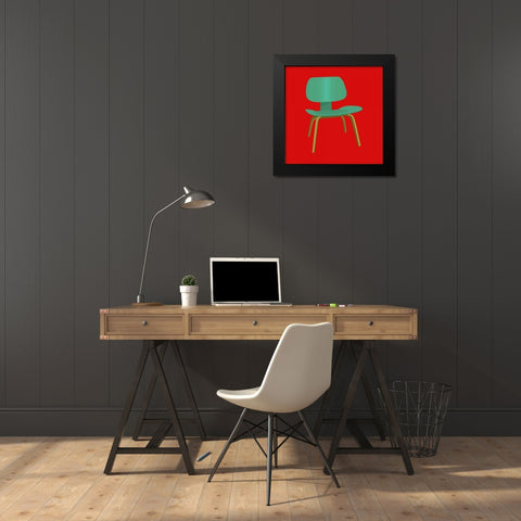 Mid Century Chair III Black Modern Wood Framed Art Print by PI Studio