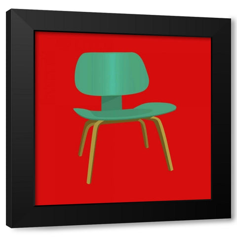 Mid Century Chair III Black Modern Wood Framed Art Print with Double Matting by PI Studio