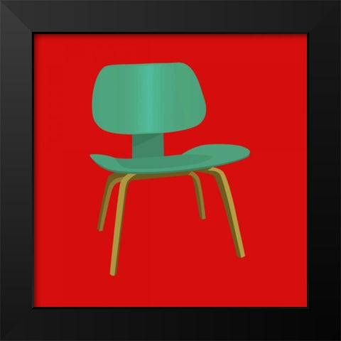 Mid Century Chair III Black Modern Wood Framed Art Print by PI Studio