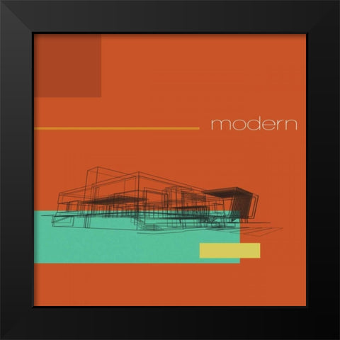 Architek II Black Modern Wood Framed Art Print by PI Studio