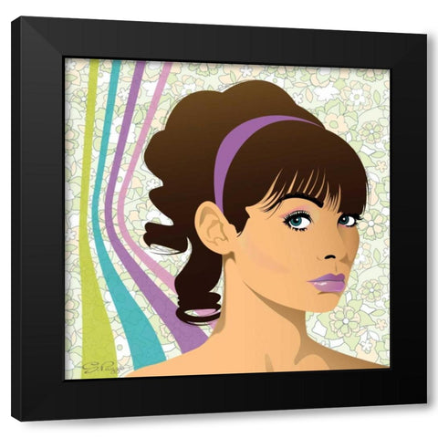 Hello I Black Modern Wood Framed Art Print with Double Matting by PI Studio