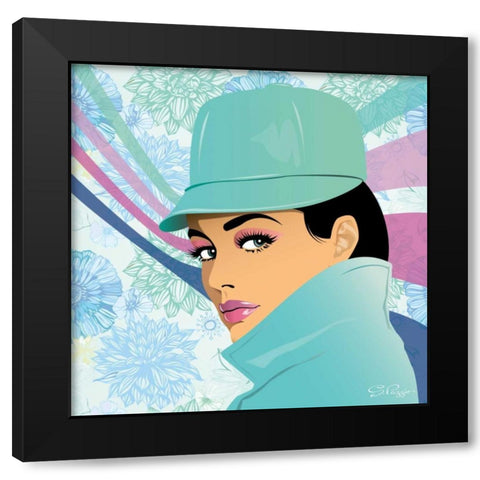 Hello II Black Modern Wood Framed Art Print with Double Matting by PI Studio