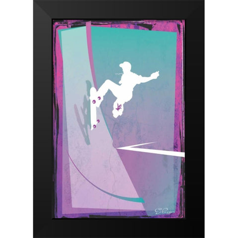 Skate Black Modern Wood Framed Art Print by PI Studio