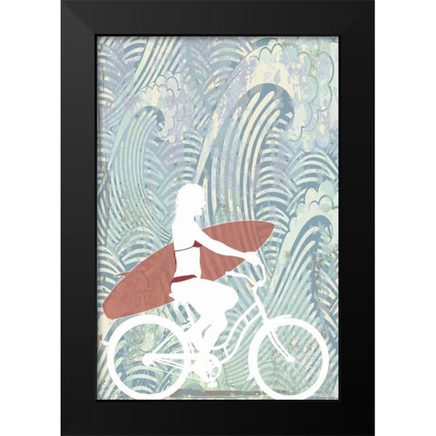 Surf Black Modern Wood Framed Art Print by PI Studio