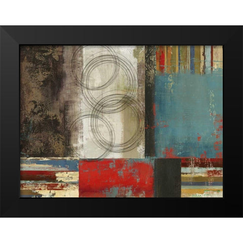 Spheres and Stripes Black Modern Wood Framed Art Print by PI Studio