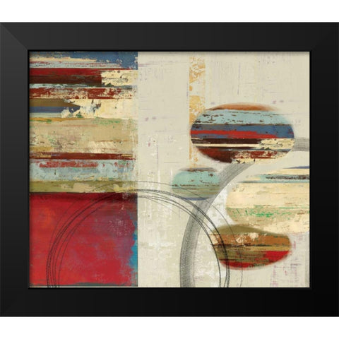 Orbs and Stripes Black Modern Wood Framed Art Print by PI Studio